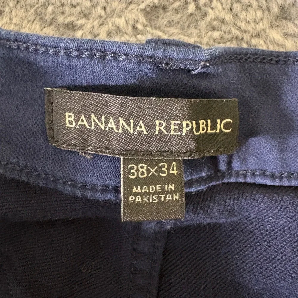 Banana Republic Mens 38x34 Navy Blue Slim Fit Stretch Chino Pants AR382